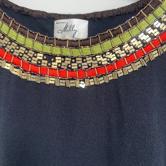 Milly Embellished Scoop Neck Sheath Dress - Picture 3 of 7